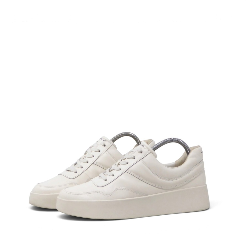 Vince Womens Warren Court Shoes Sneakers White Leather Platform Lace Up 8